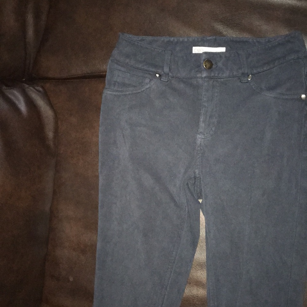 Contemporary suede office jeggings